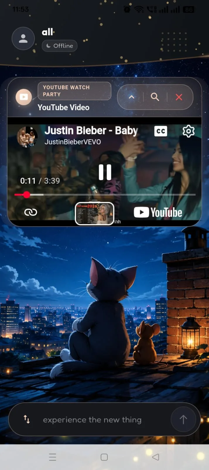YouTube Watch Party Screen